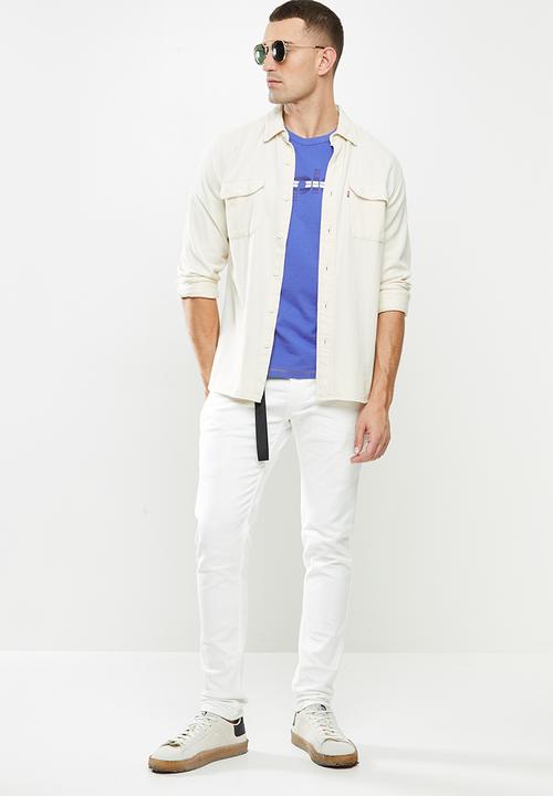 Replay - Replay raised print logo tee - blue