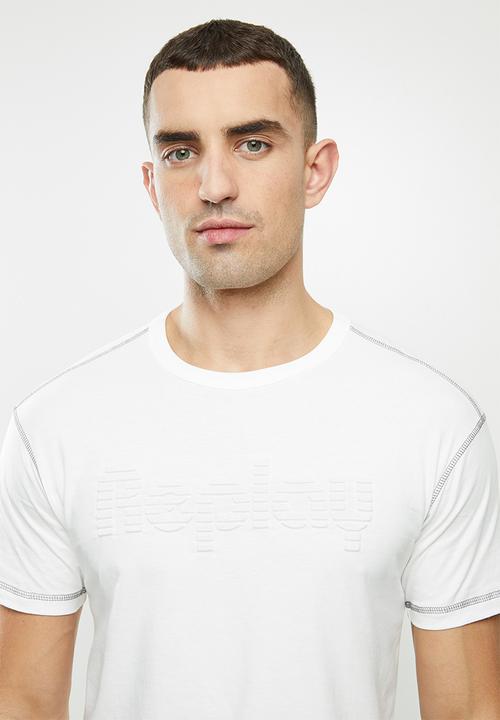 Replay - Replay raised print logo tee - white