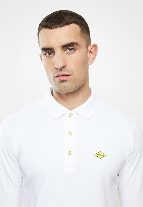 Replay - Replay long sleeve golfer - white