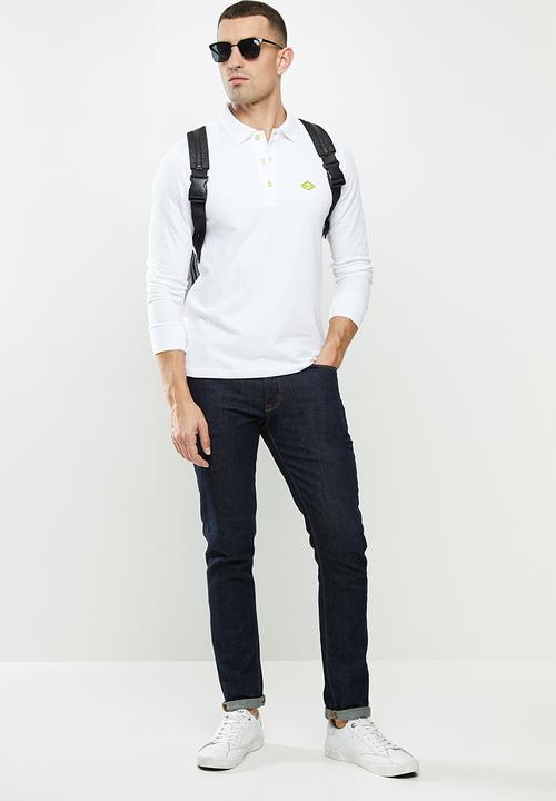 Replay - Replay long sleeve golfer - white