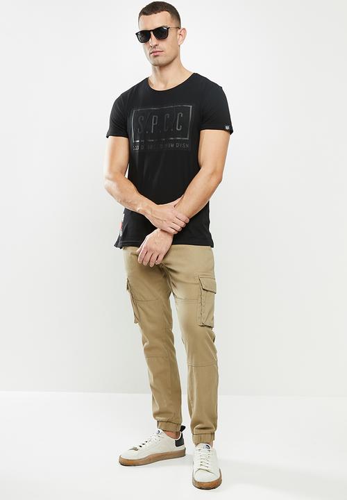 S.P.C.C - Ezra side slit straight hem tee - black
