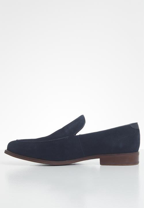 POLO - Fred suede minimalist loafer - navy