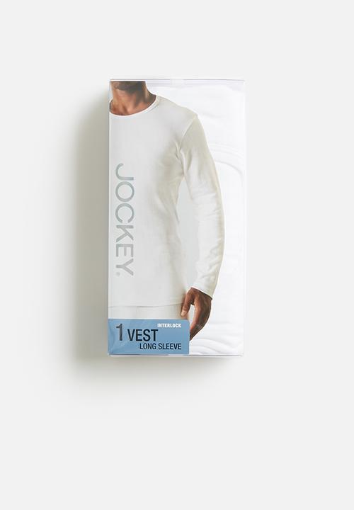 Jockey - 1-pack drop needle interlock long sleeve undershirt - white