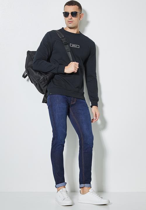 Superbalist - Brewer branded pullover crew neck sweat - navy