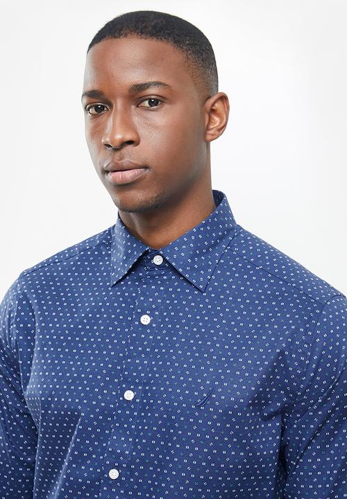 Nautica - Blue depths print shirt - navy