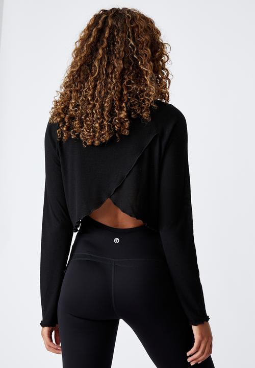 Cotton On - Maternity cross back rib long sleeve top - black