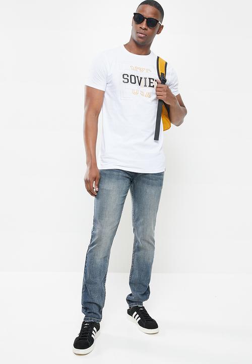 SOVIET - Kobe slim fit crew neck tee  - white