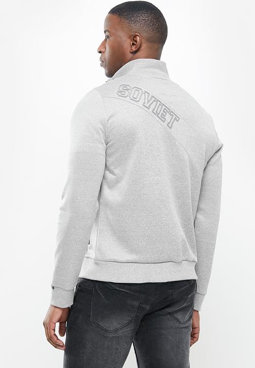 SOVIET - Miller zip through hoodie - grey 
