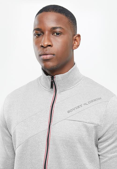 SOVIET - Miller zip through hoodie - grey 
