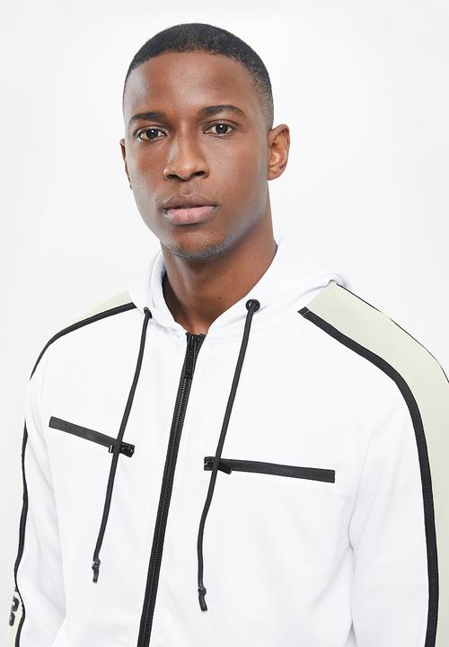 SOVIET - Beasley active zip through sweat top - white