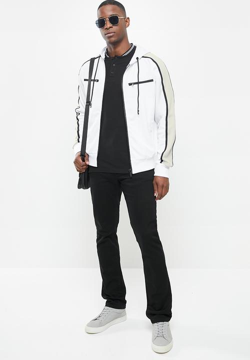 SOVIET - Beasley active zip through sweat top - white