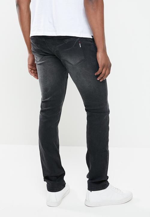 SOVIET - Declan slim leg fashion denim - black