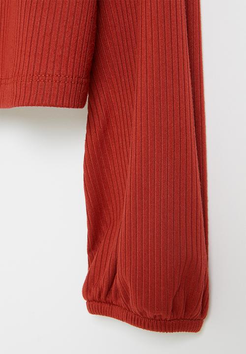 Superbalist - Girls frill detail top - rust
