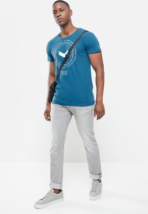 S.P.C.C - Rebel scooped hem tee - blue