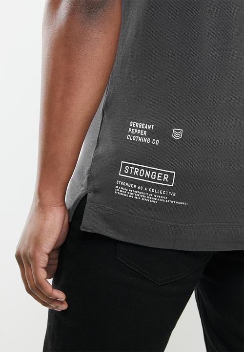 S.P.C.C - Hayne side slit straight hem tee - charcoal