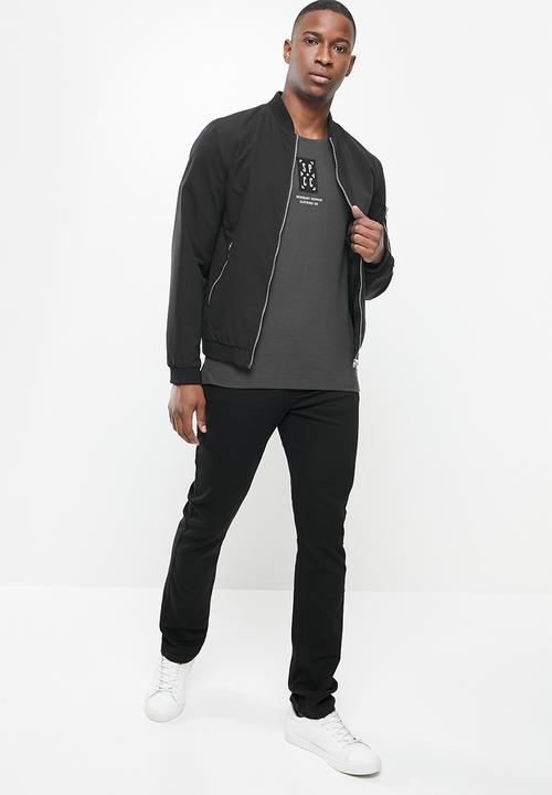 S.P.C.C - Hayne side slit straight hem tee - charcoal
