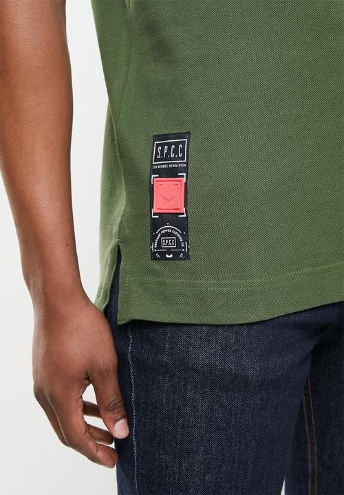 S.P.C.C - Dryden stepped hem polo - olive