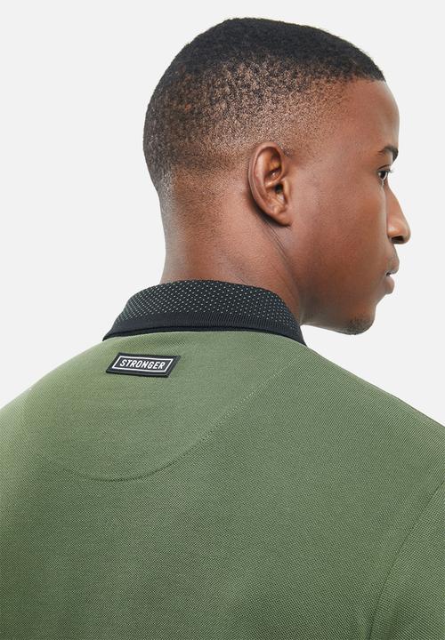 S.P.C.C - Dryden stepped hem polo - olive