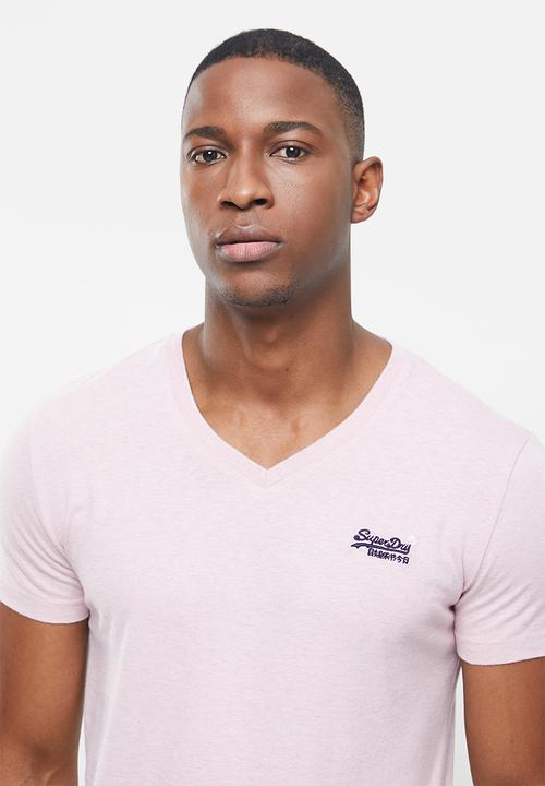 Superdry. - Ol vintage emb vee tee - chalk pink