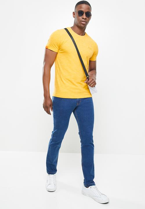 Superdry. - Ol vintage emb crew tee - yellow