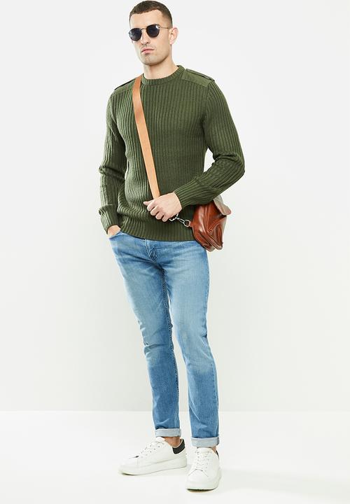 Brave Soul - Garraway knitwear - olive 