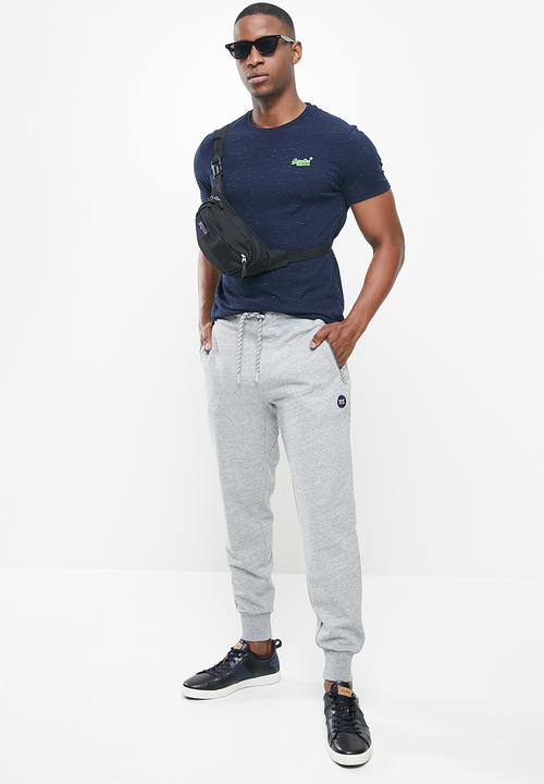 Superdry. - Ol vintage emb crew tee - navy fluro space dye