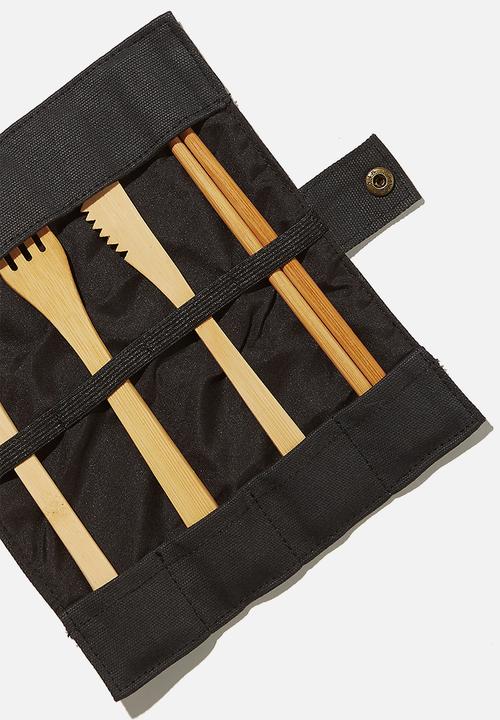 Typo - Cut my lunch cutlery roll - black