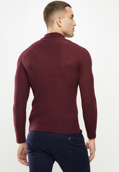 Brave Soul - Greenford knitwear - burgundy 