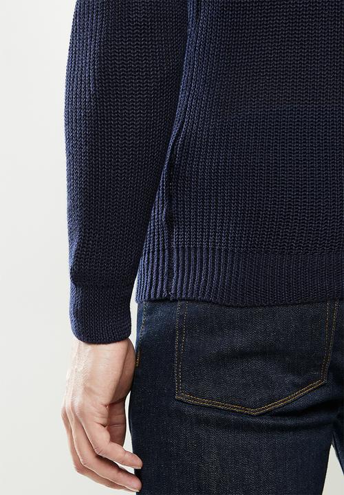 Brave Soul - Greenford knitwear - navy