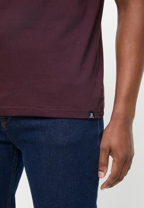 Salomon - Boxed in short sleeve  tee - burgundy 