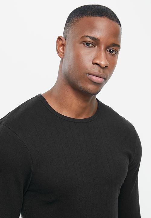 Jockey - 1-pack drop needle interlock long sleeve undershirt - black