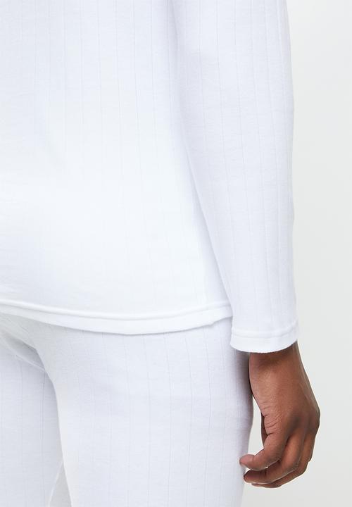 Jockey - 1-pack drop needle interlock long sleeve undershirt - white