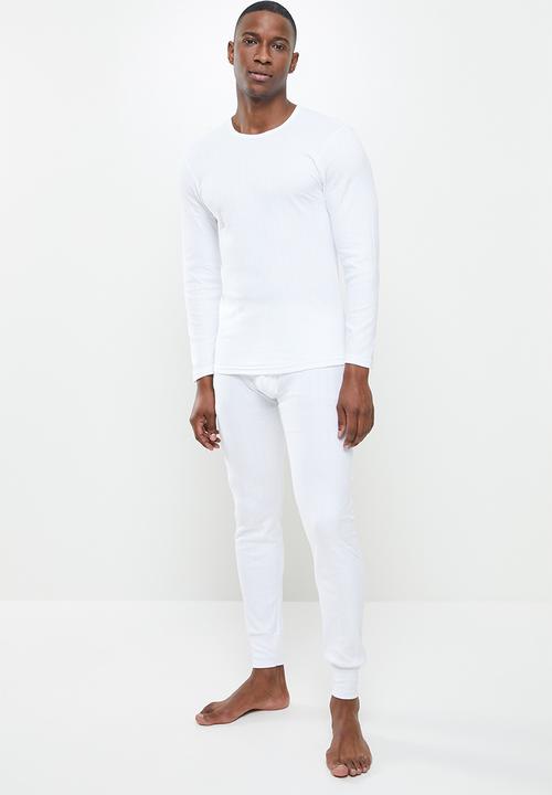 Jockey - 1-pack drop needle interlock long sleeve undershirt - white