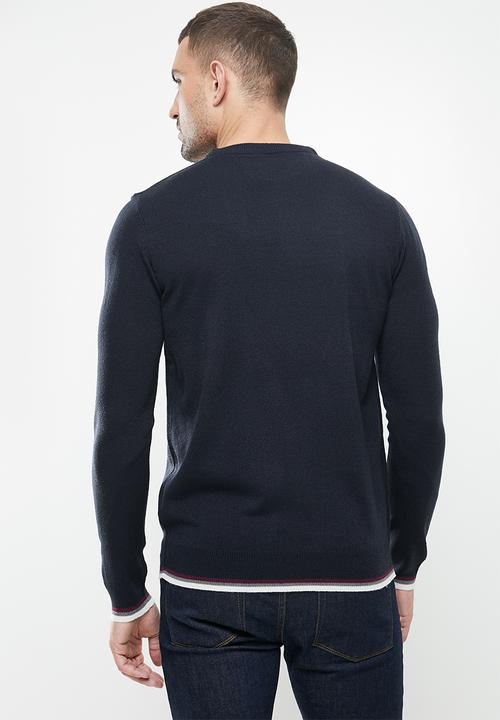 Brave Soul - Bertram knitwear - navy