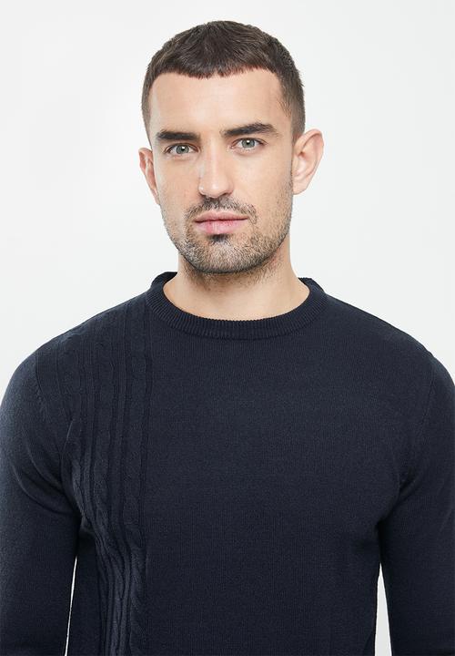 Brave Soul - Bertram knitwear - navy