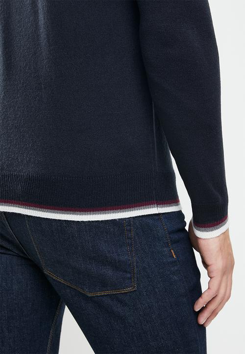 Brave Soul - Bertram knitwear - navy