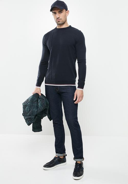 Brave Soul - Bertram knitwear - navy