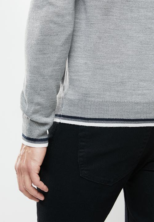 Brave Soul - Bertram knitwear - light grey