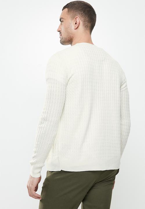 Brave Soul - Milfordb knitwear - cream 
