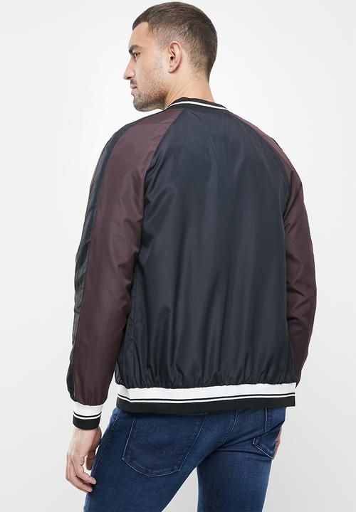 Brave Soul - Eddie jacket - navy & burgundy