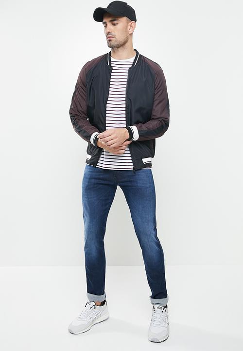 Brave Soul - Eddie jacket - navy & burgundy