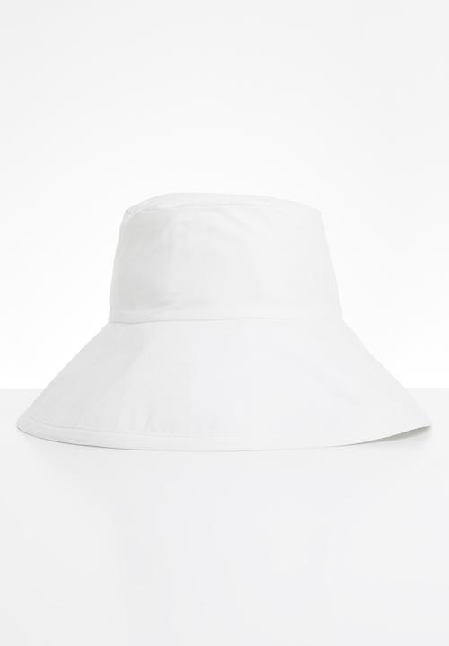Freya Hats  - Maya wide brim bucket hat - white