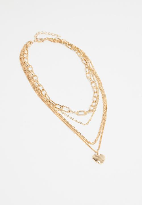 Superbalist - Layered heart necklace - gold