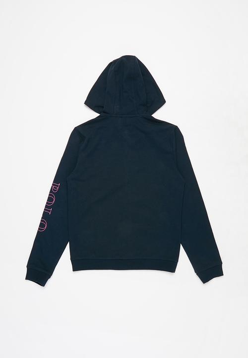 POLO - Girls Skylar printed zip thru hoodie - navy