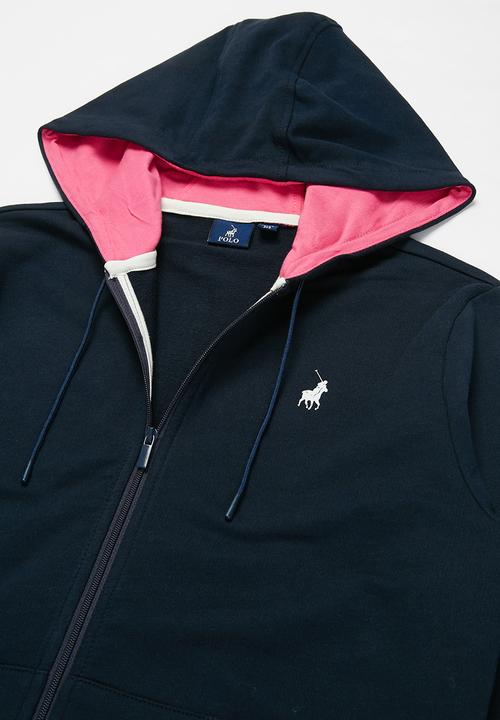 POLO - Girls Skylar printed zip thru hoodie - navy