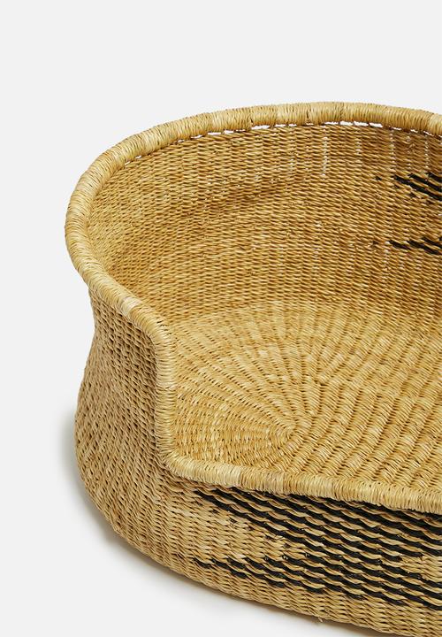 Bloomza - Woven pet basket- black & natural