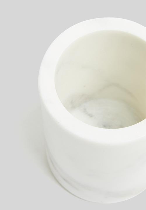 Sixth Floor - Marble toothbrush holder - white