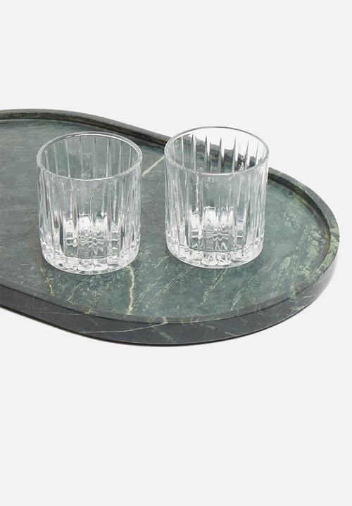 Sixth Floor - Marble drinks tray - green