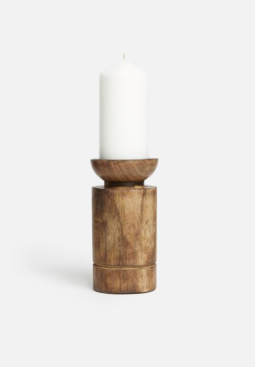 H&S - Wooden candle stand - natural 