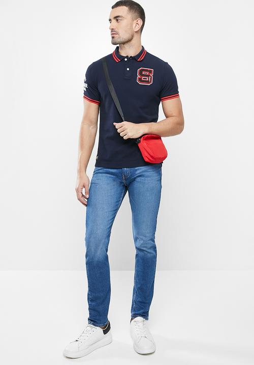 Superdry. - Boston superstate polo - navy